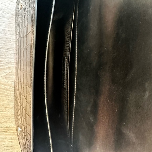 Kurt Geiger Black Croc-Pattern Shoulder Bag - Picture 5 of 15